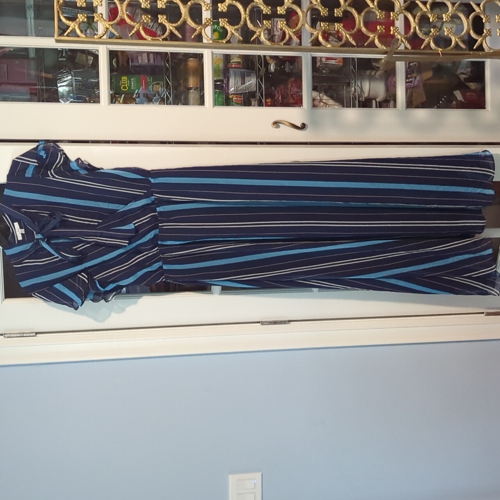 Striped maxi dress with bow